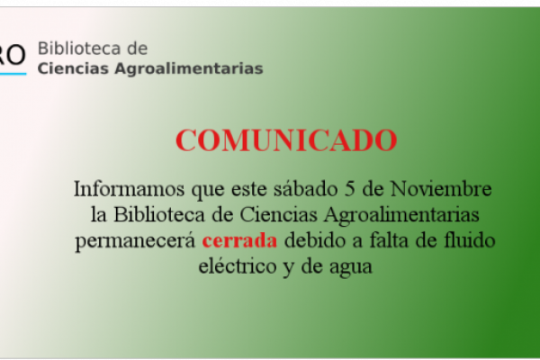 Cierre de Biblioteca - 5 noviembre